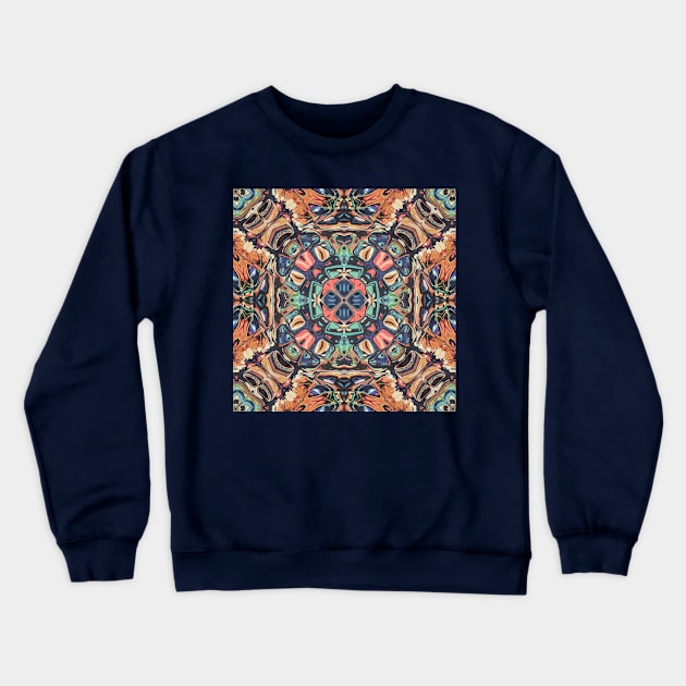 Orange and Blue Abstract Crewneck Sweatshirt by perkinsdesigns